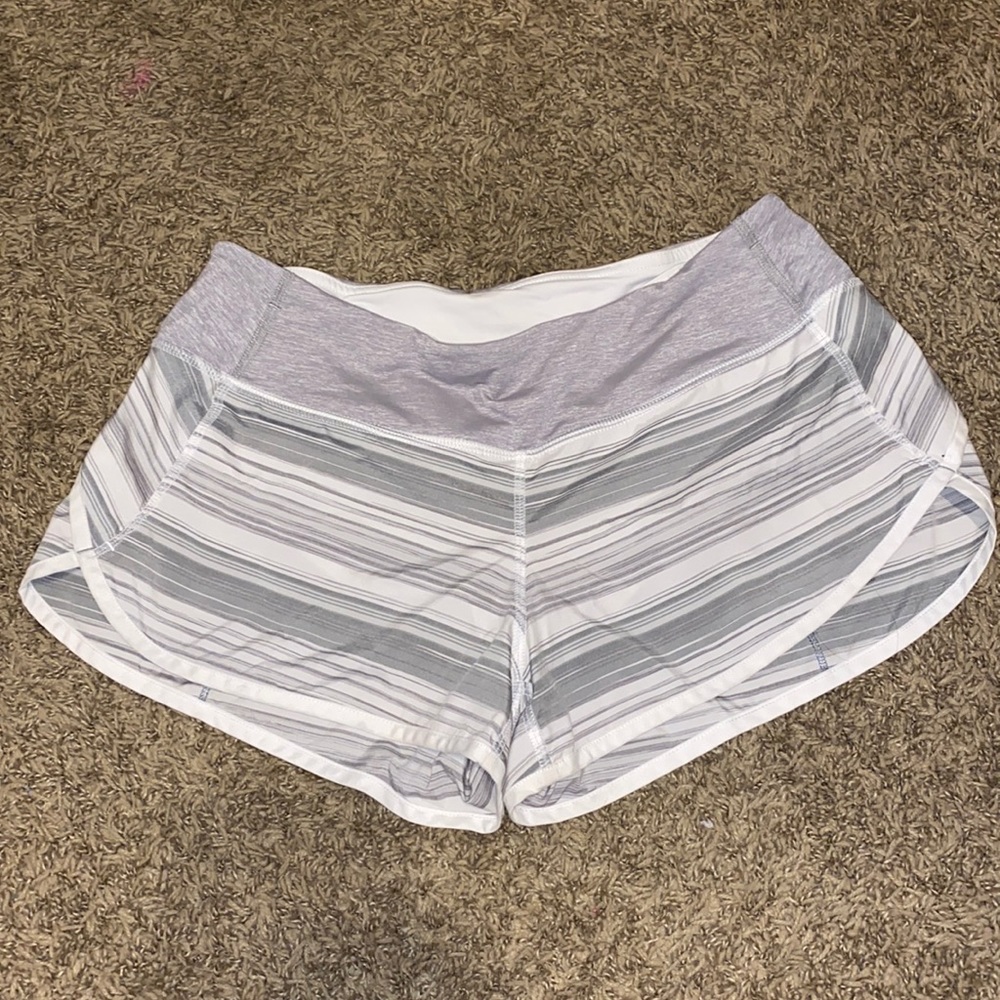 Grey and white lululemon shorts